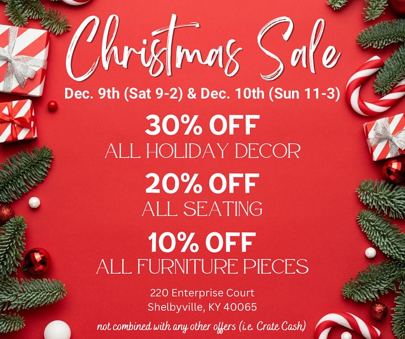 Christmas Sale at Sterling Crate Home